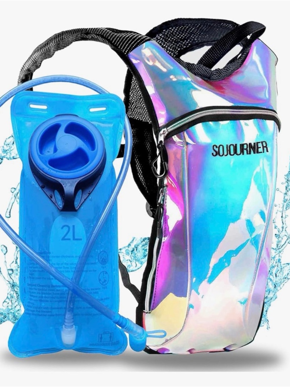 Sojourner Holographic Hydration Pack - Iridescent Pink/Blue